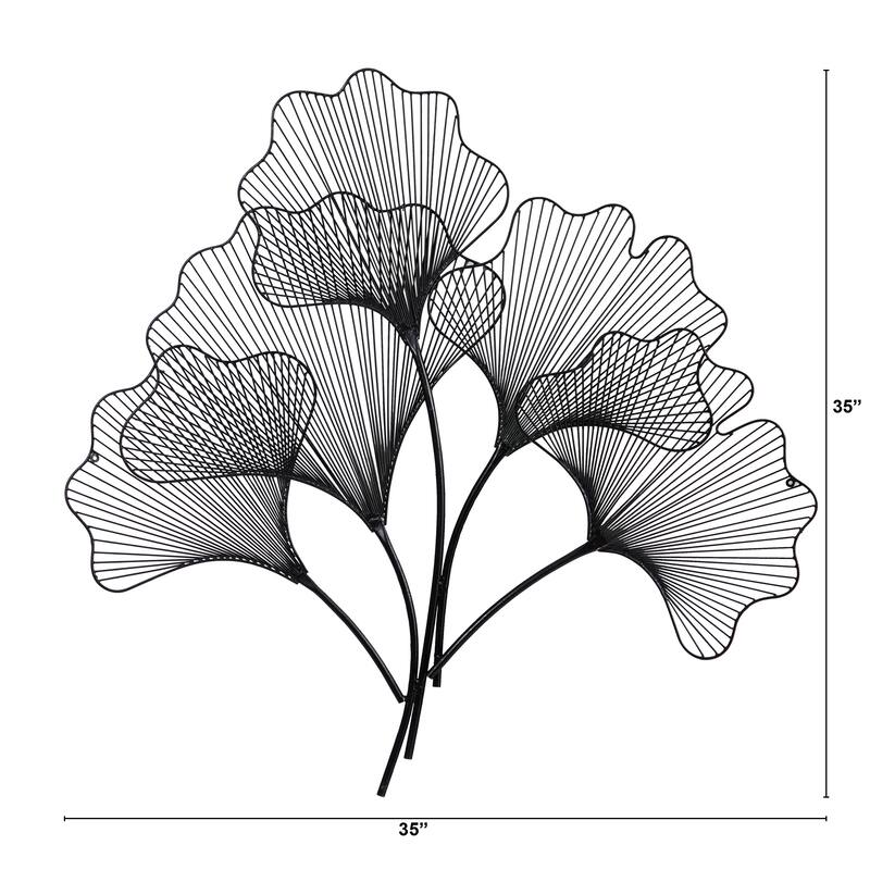 35" Modern Ginkgo Leaf Metal Wall Art Decor Bed Bath & Beyond 36832083